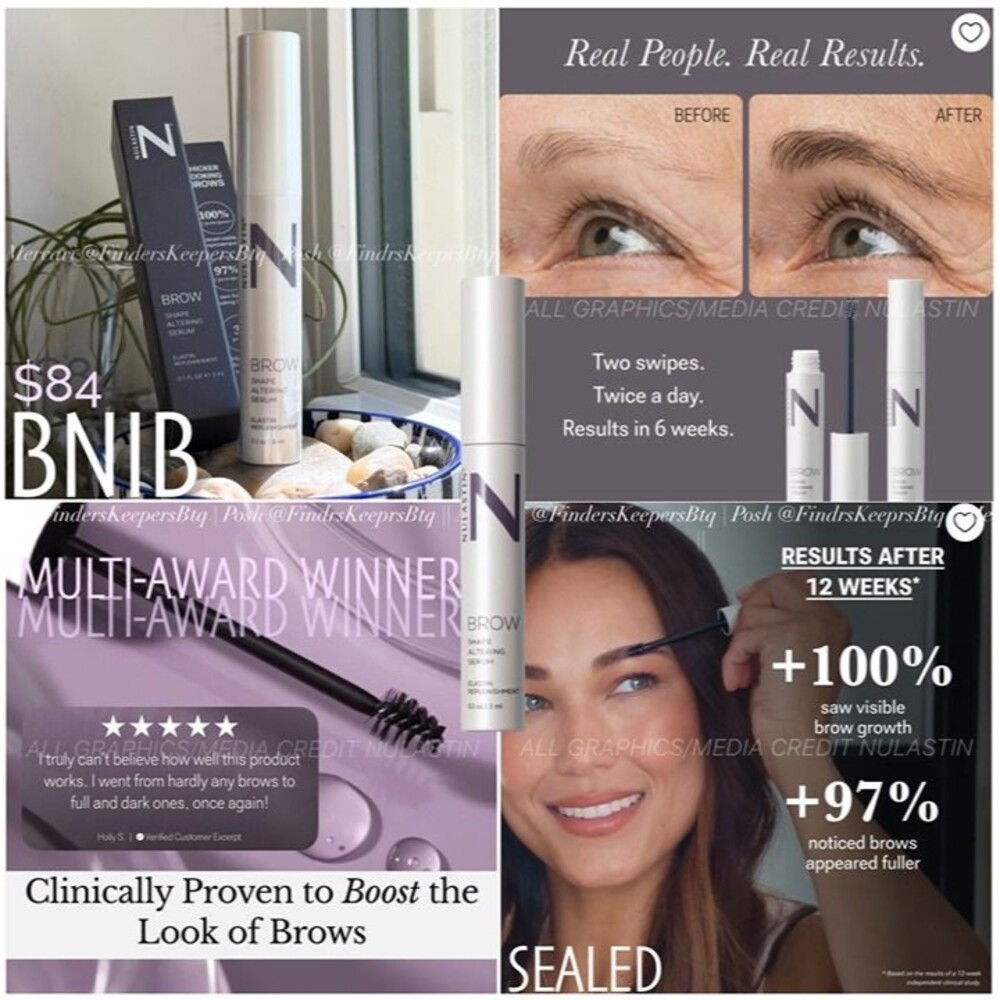 BNIB SEALED Nulastin Brow Shape Altering Serum Eyebrow Growth Sparse Brows